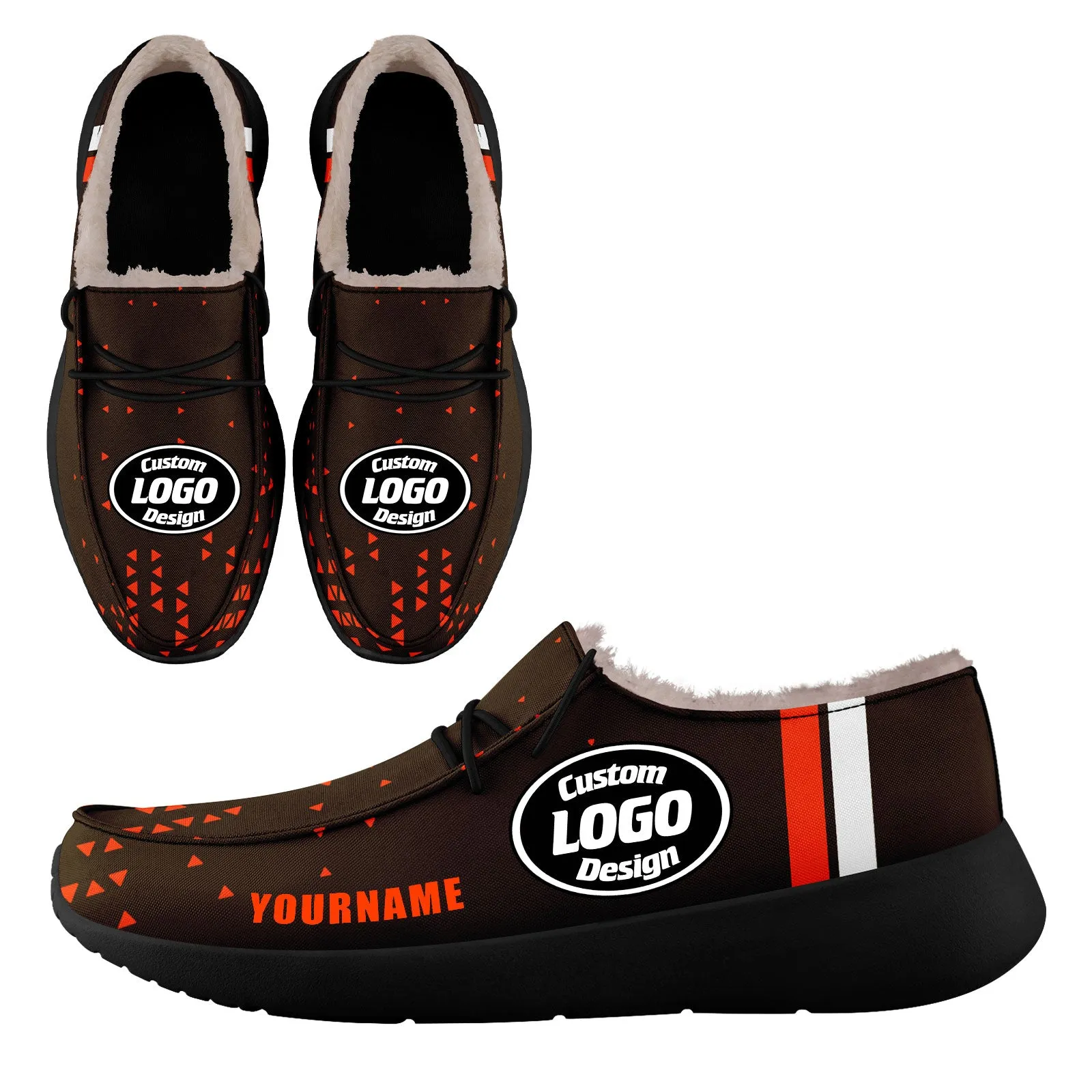 Custom Brown Orange Cleveland Sneaker Shoes Combo Offer Personalized Combo ZH-D020289-8