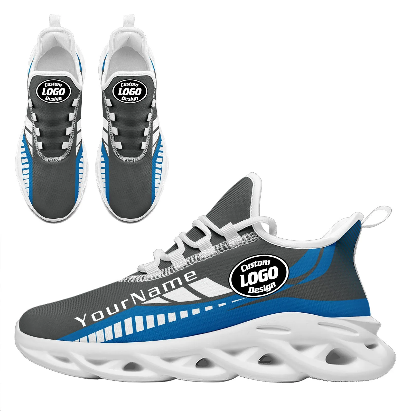 Custom Gray Blue Detroit Maxsoul Shoes Personalized Sneaker FN003-D020325-11