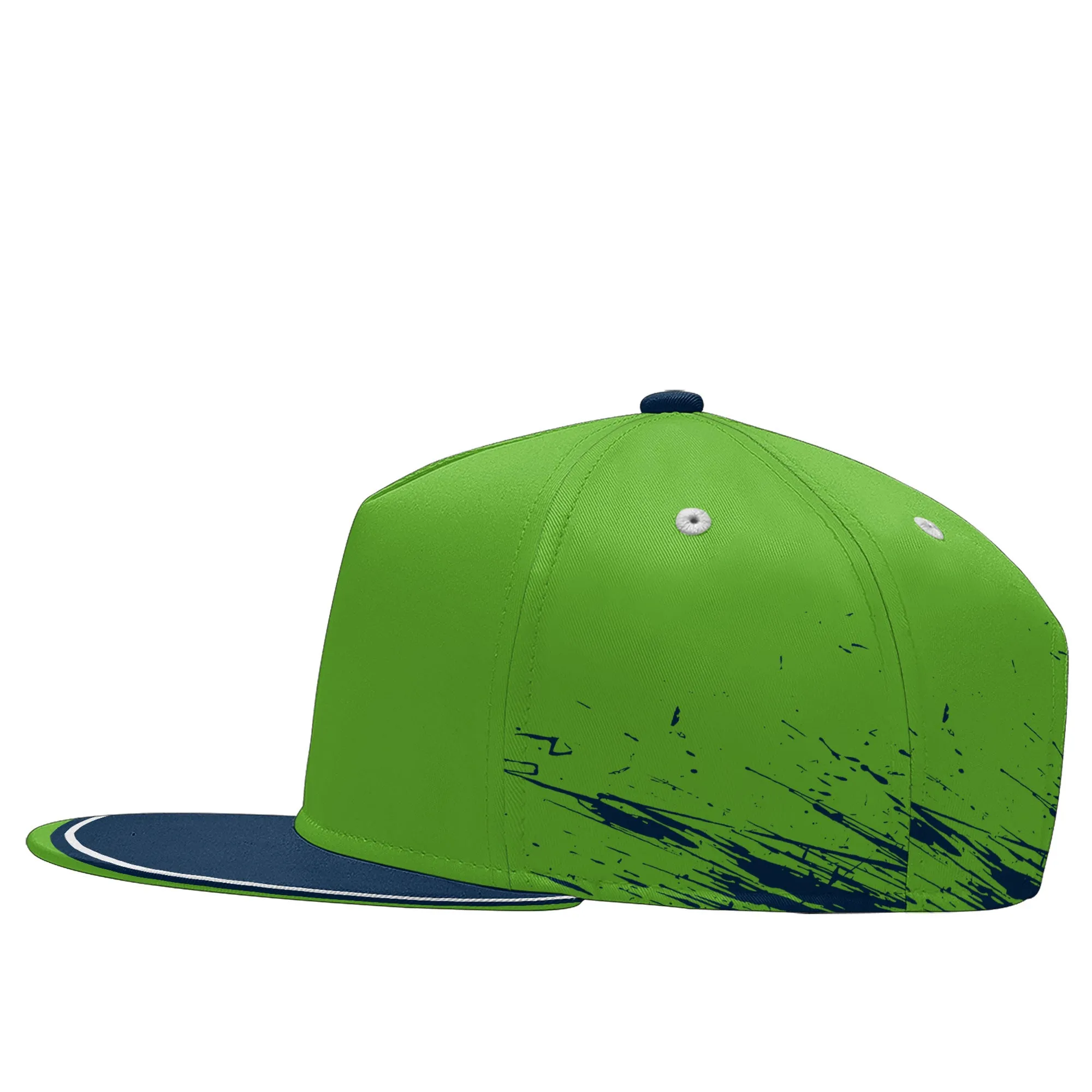 Custom Green Blue Seattle Hat Sport Design Cap Stitched Adjustable Personalized PR067B-D020261-27