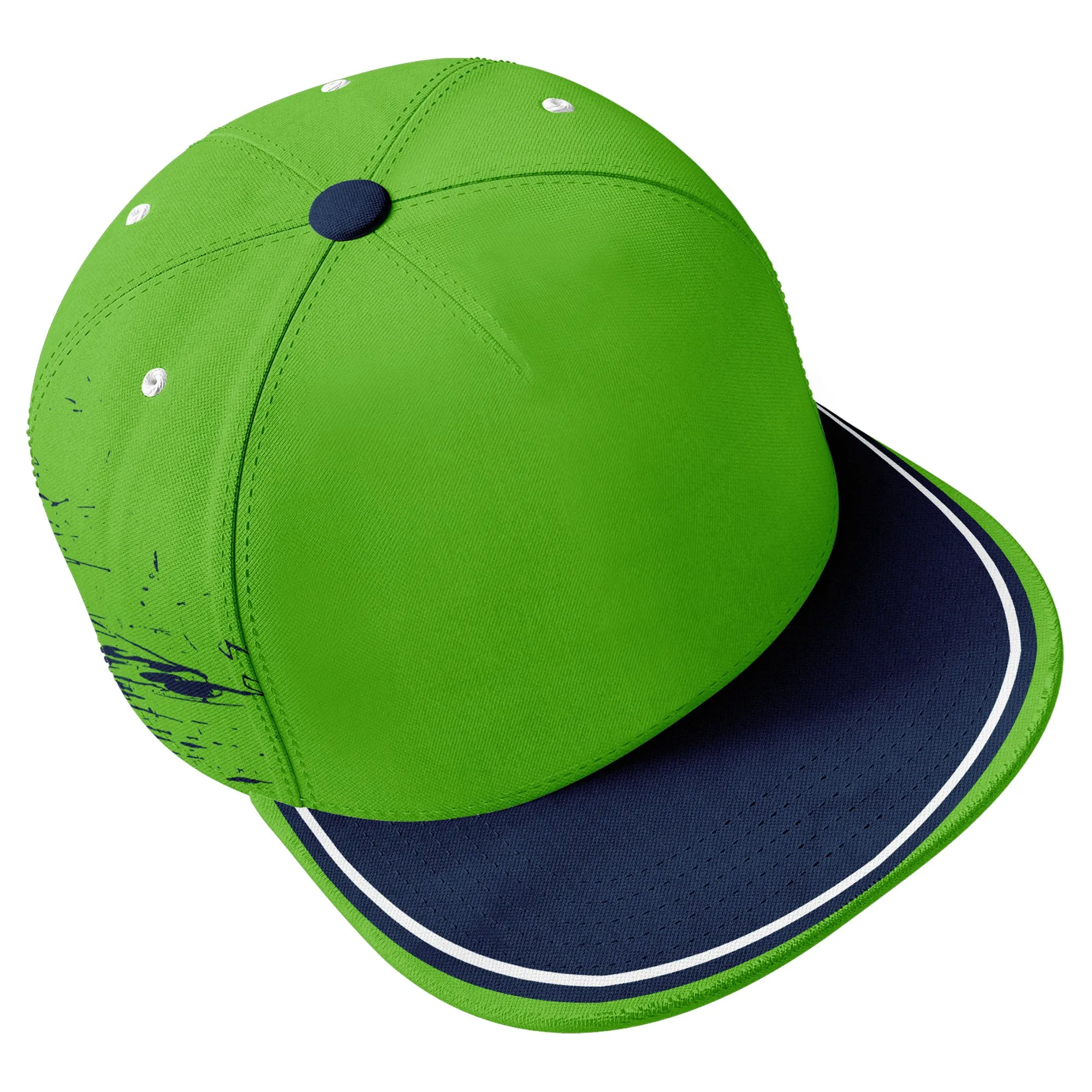 Custom Green Blue Seattle Hat Sport Design Cap Stitched Adjustable Personalized PR067B-D020261-27