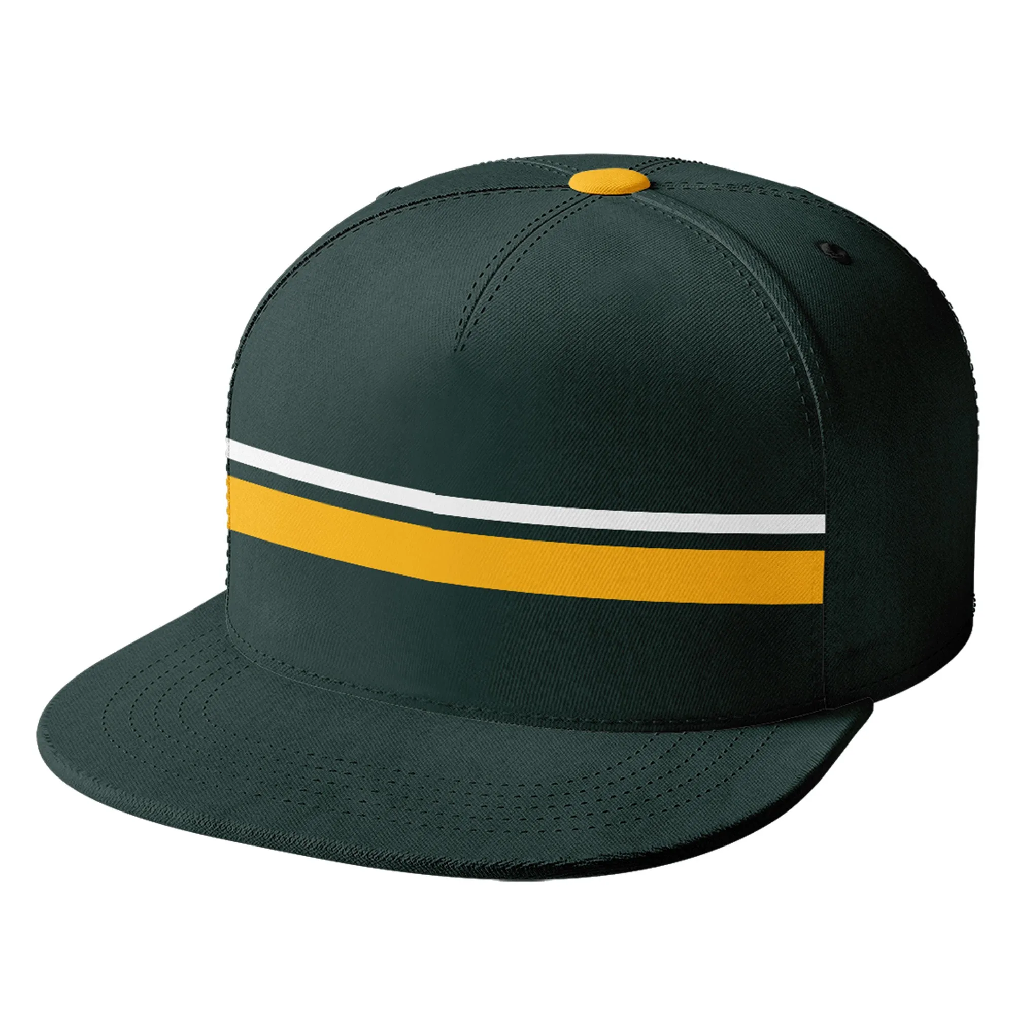 Custom Green Green Bay Hat Sport Design Cap Stitched Adjustable Personalized PR067B-D020262-13