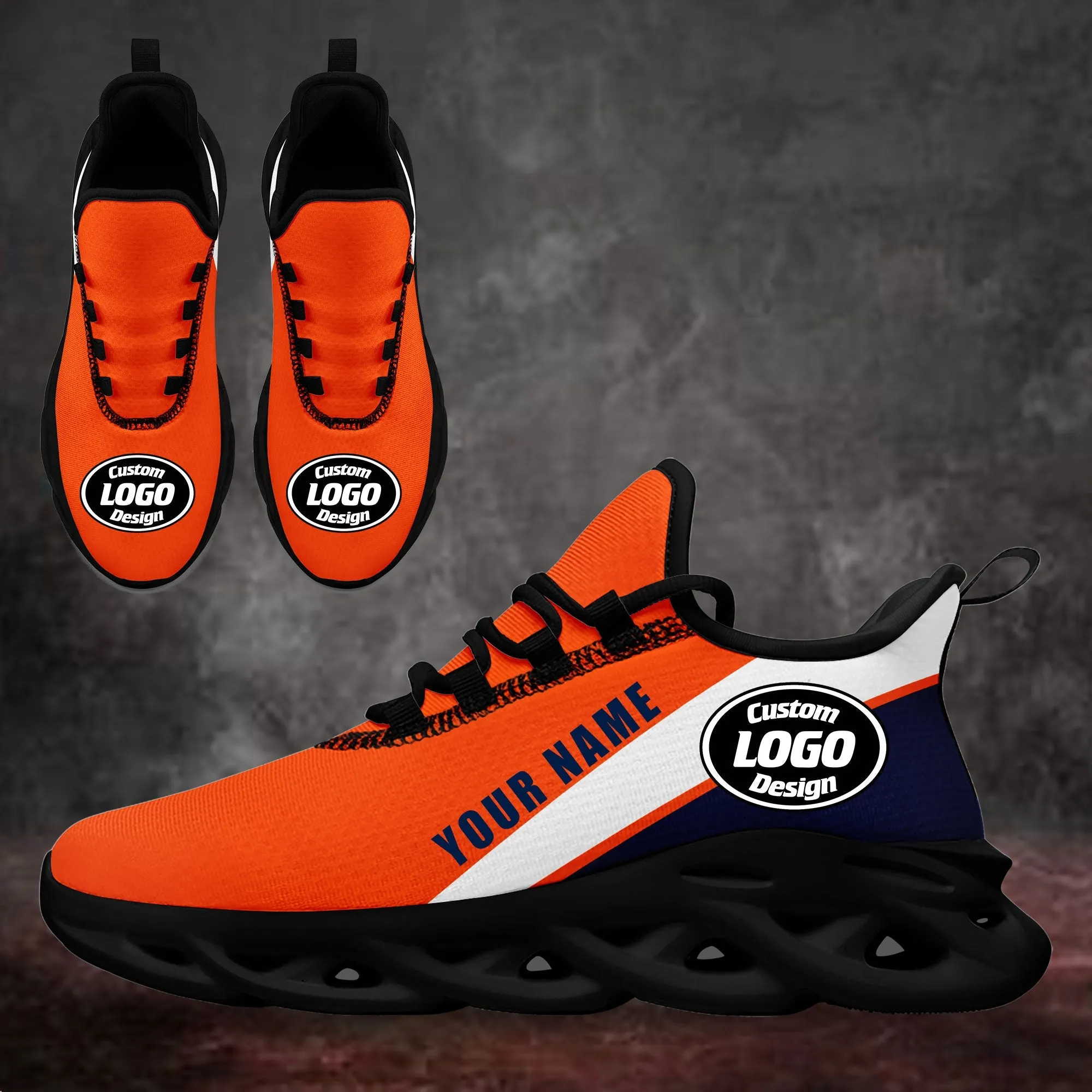 Custom Orange Blue Jersey MaxSoul Shoes and Hat Combo Offer Personalized ZH-bd0b007e-ae