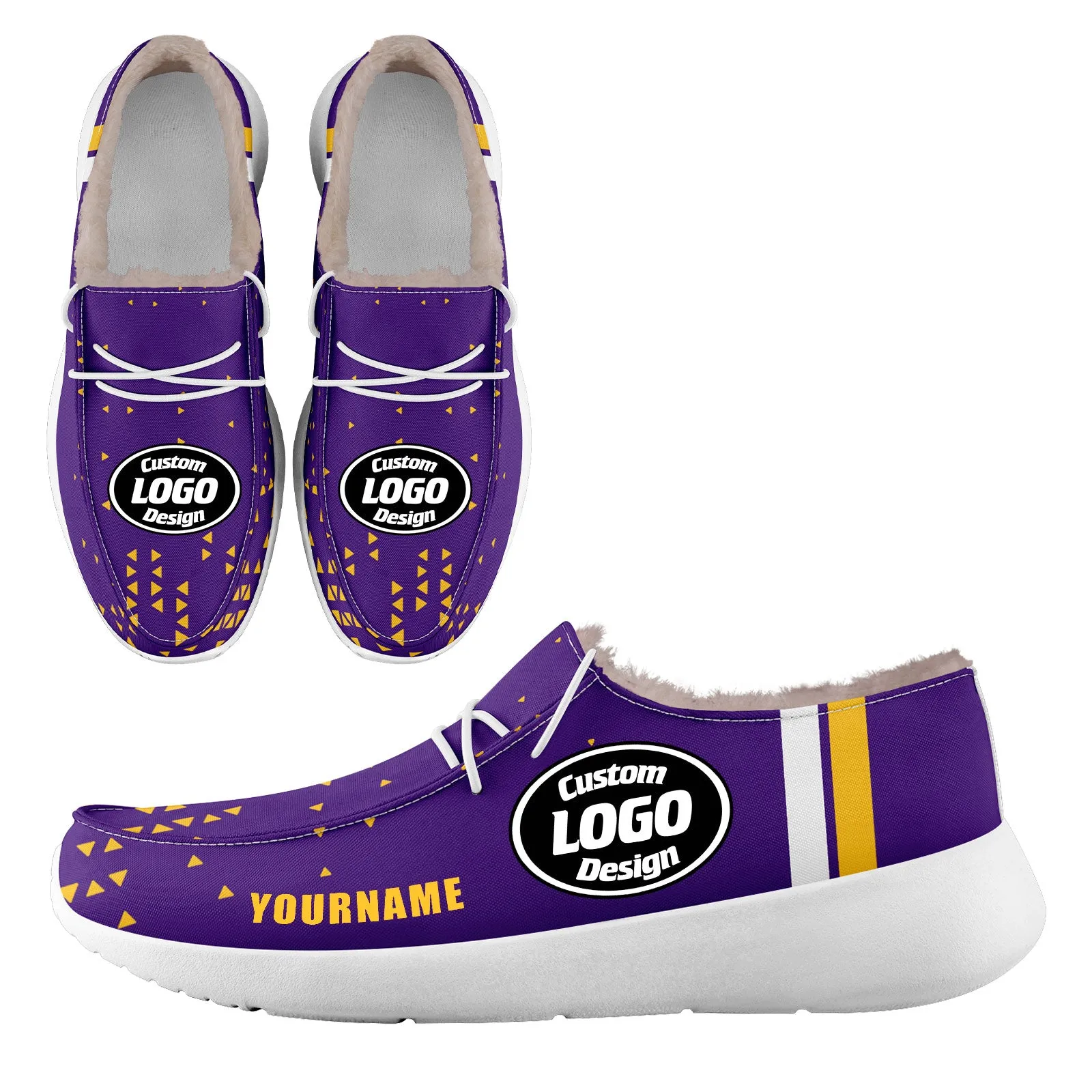 Custom Purple Yellow Minnesota Sneaker Shoes Combo Offer Personalized Combo ZH-D020289-17