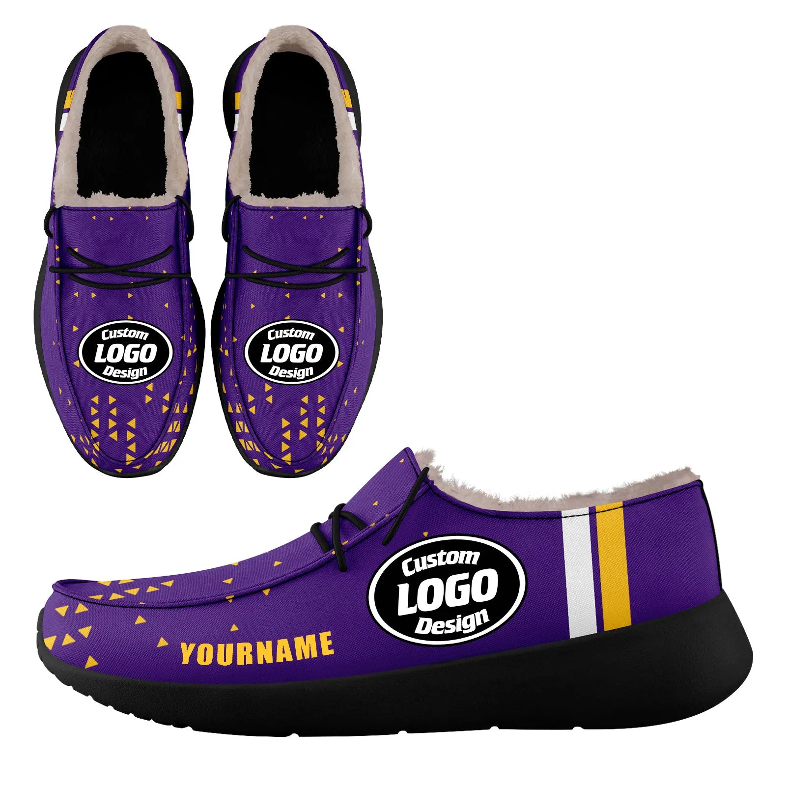 Custom Purple Yellow Minnesota Sneaker Shoes Combo Offer Personalized Combo ZH-D020289-17