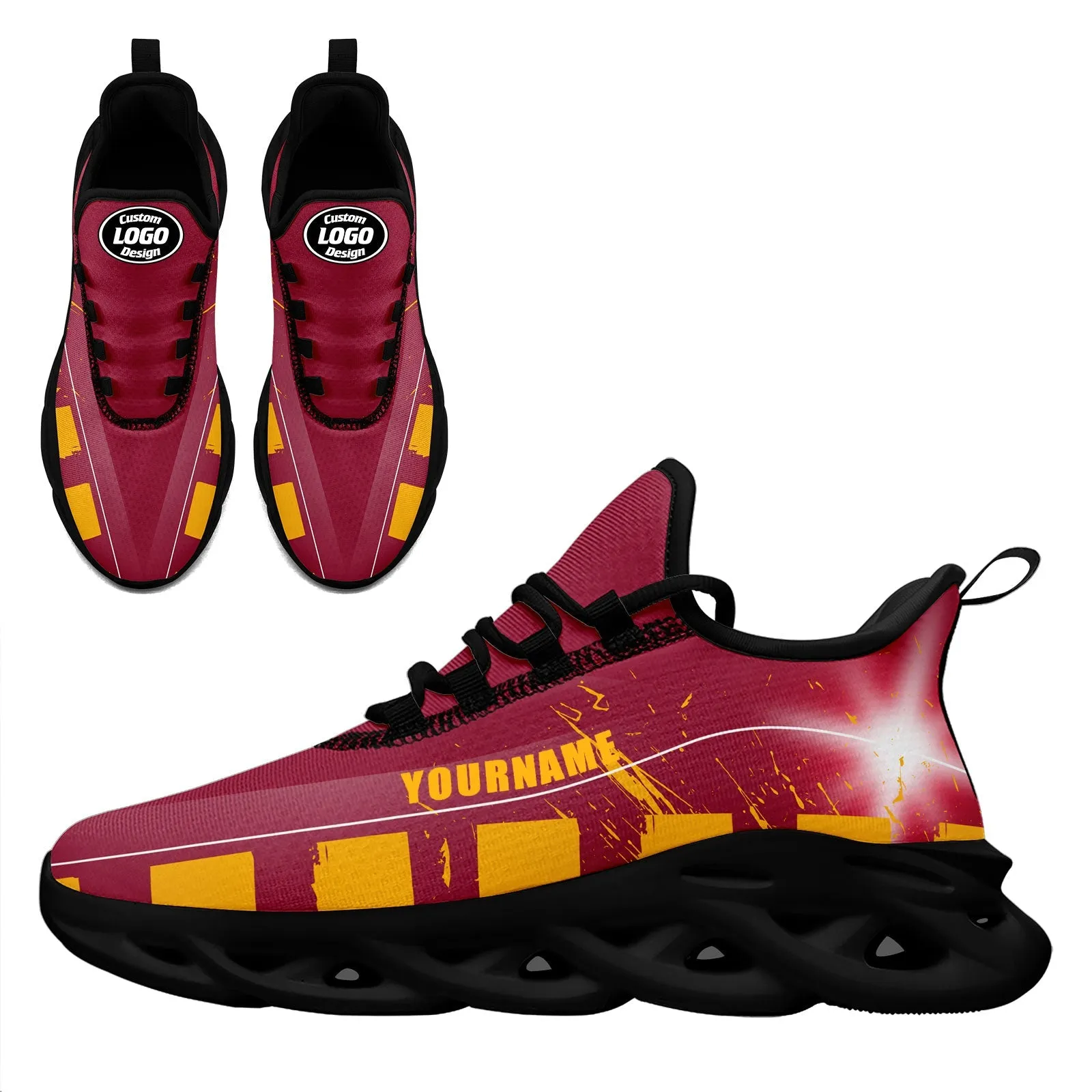 Custom Red Yellow Arizona Maxsoul Shoes Personalized Sneaker FN003-D020260-1 Custom Online