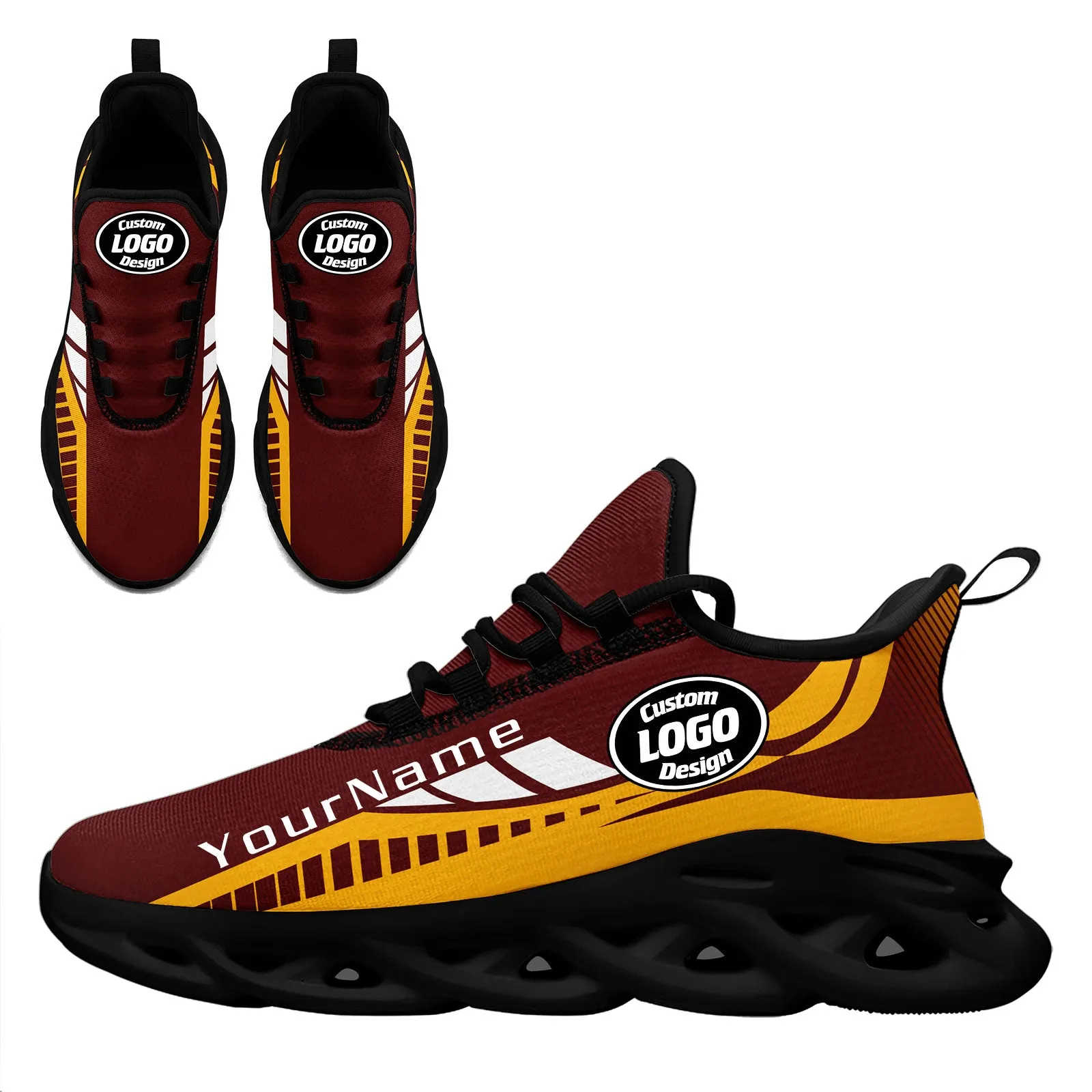 Custom Red Yellow Washington Maxsoul Shoes Personalized Sneaker FN003-D020325-31