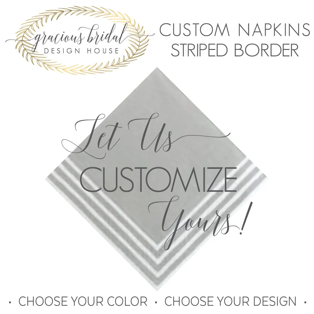 Custom Striped Border Napkins