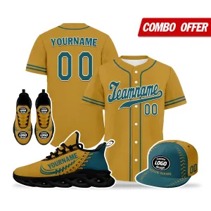 Custom Yellow Jersey MaxSoul Shoes and Hat Combo Offer Personalized ZH-bd0b00e0-b