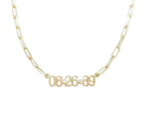 Date On A Link Chain Necklace