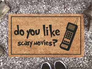 Do You Like Scary Movies Mat,  Movie Doormat, Horror Movie Fan -Fandom Doormat, Custom Doormat, Home Decor