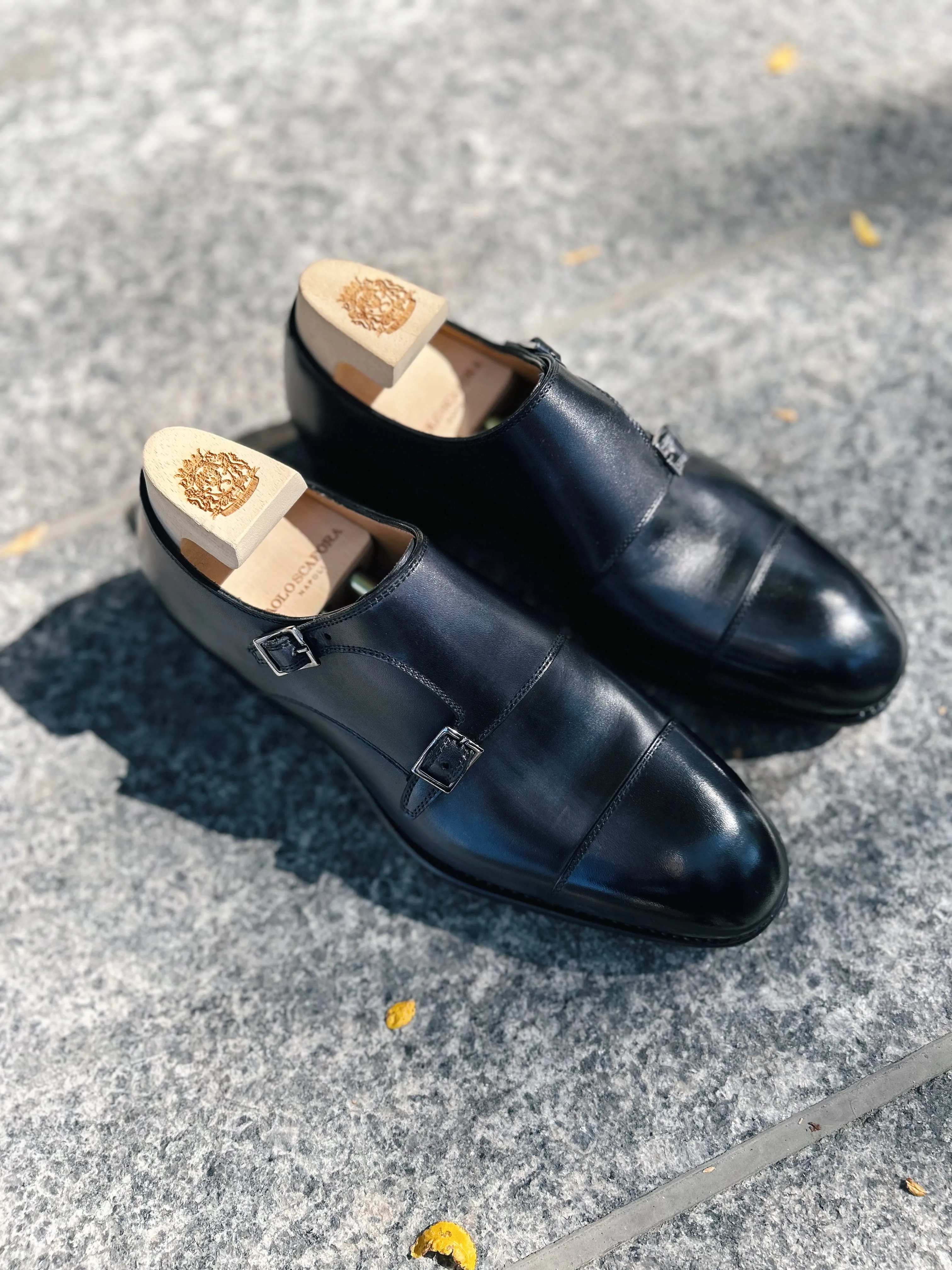 Double Monk Strap Shoes in Antiqued Furore