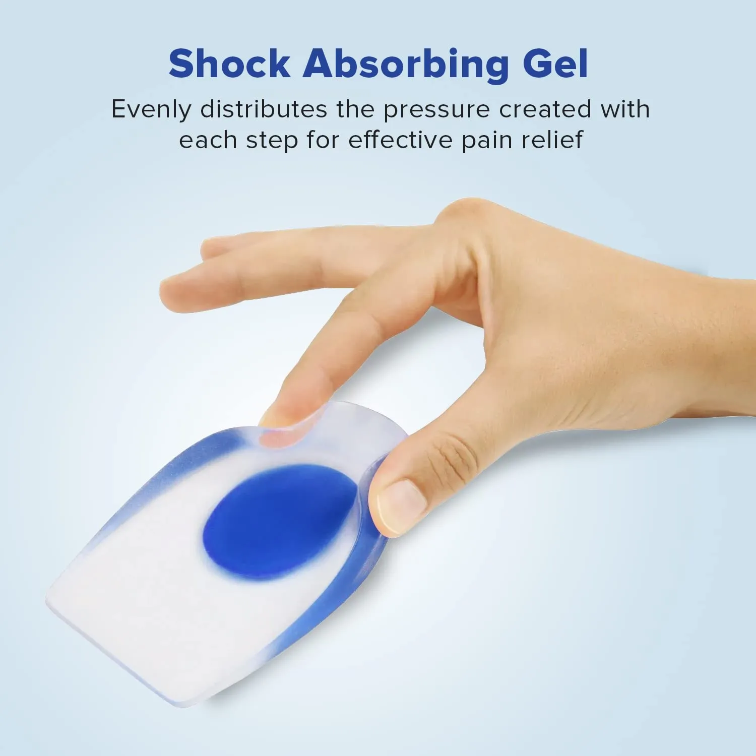 Dr Foot Silicone Gel Heel Cups With Shock Absorbing Support | For Plantar Fasciitis, Achilles Pain, Orthotic Inserts, Heel Cups For Heel Pain & Spurs| For Men & Women (Size - L) (Pack of 5)