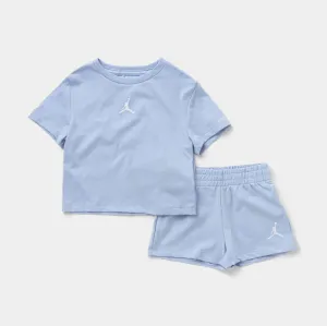 Essentials Girls Short Set Grade School Set (Blue)