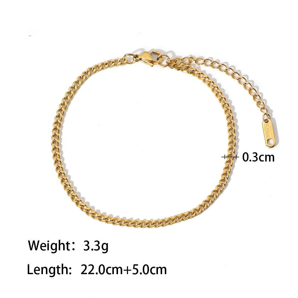 F12.Personalized Cuban Footwear Anklet