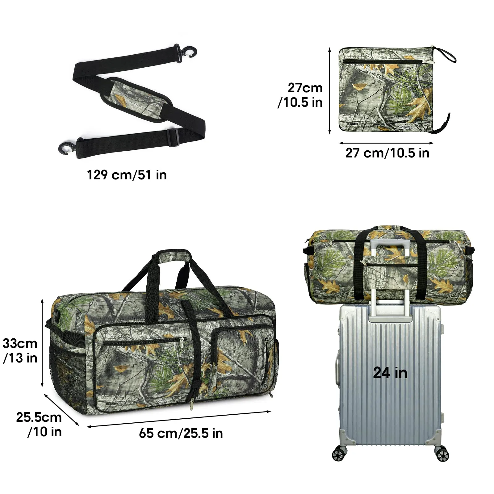 Foldable Overnight Weekender Travel Duffle bag