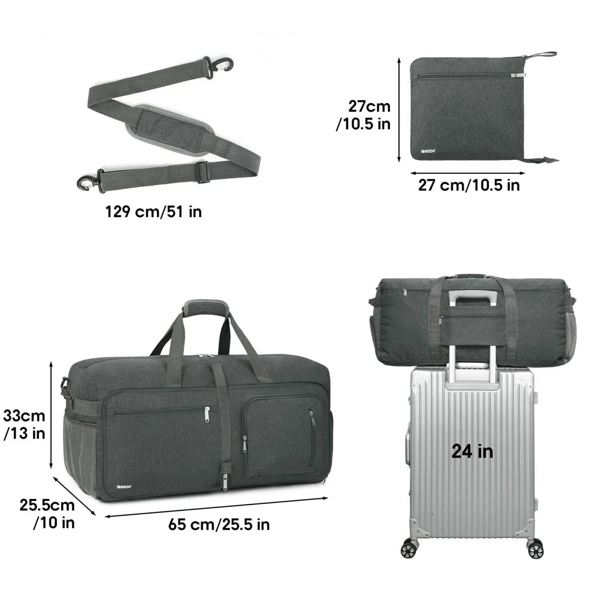 Foldable Overnight Weekender Travel Duffle bag