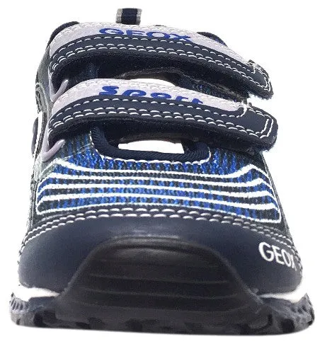 Geox Boy's Bernie Navy & Royal Blue Double Hook and Loop Strap Sneaker