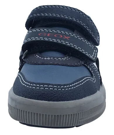 Geox Boy's J Arzach Sneaker Shoes, Navy/Red