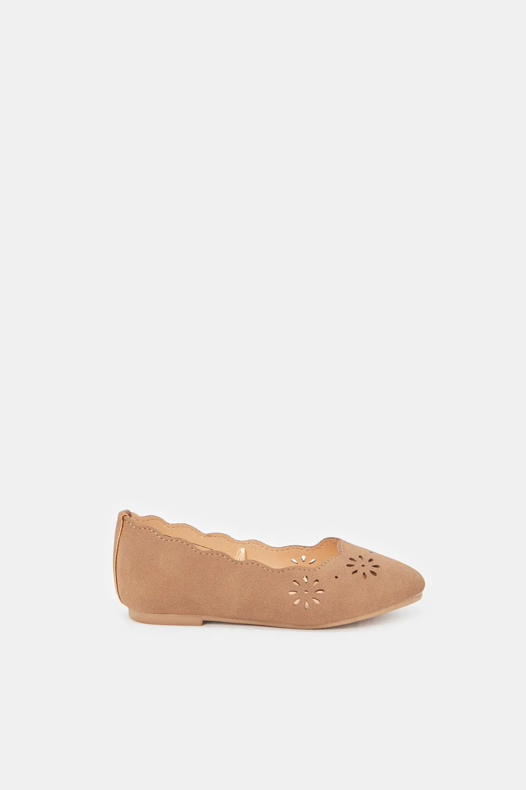 Girls Brown Laser-Cut Ballerina