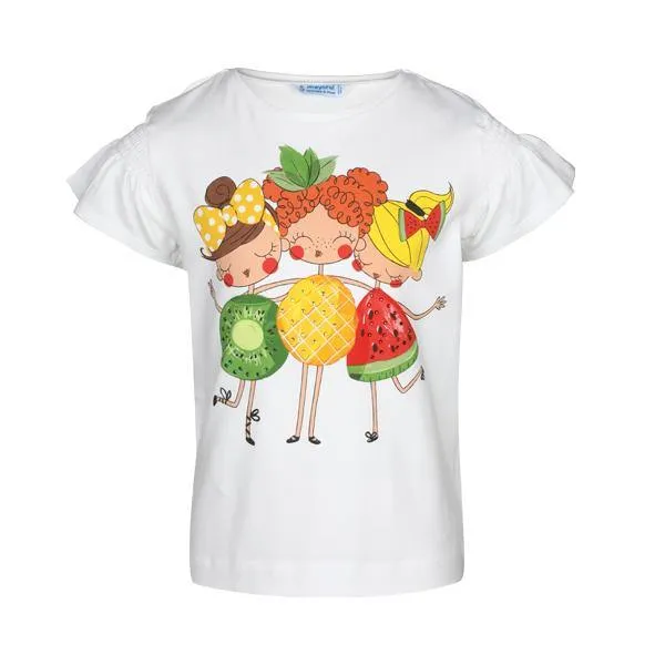 GIRLS SHORT SLEEVE GRAPHIC T-SHIRT - WHITE