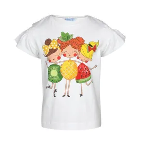 GIRLS SHORT SLEEVE GRAPHIC T-SHIRT - WHITE