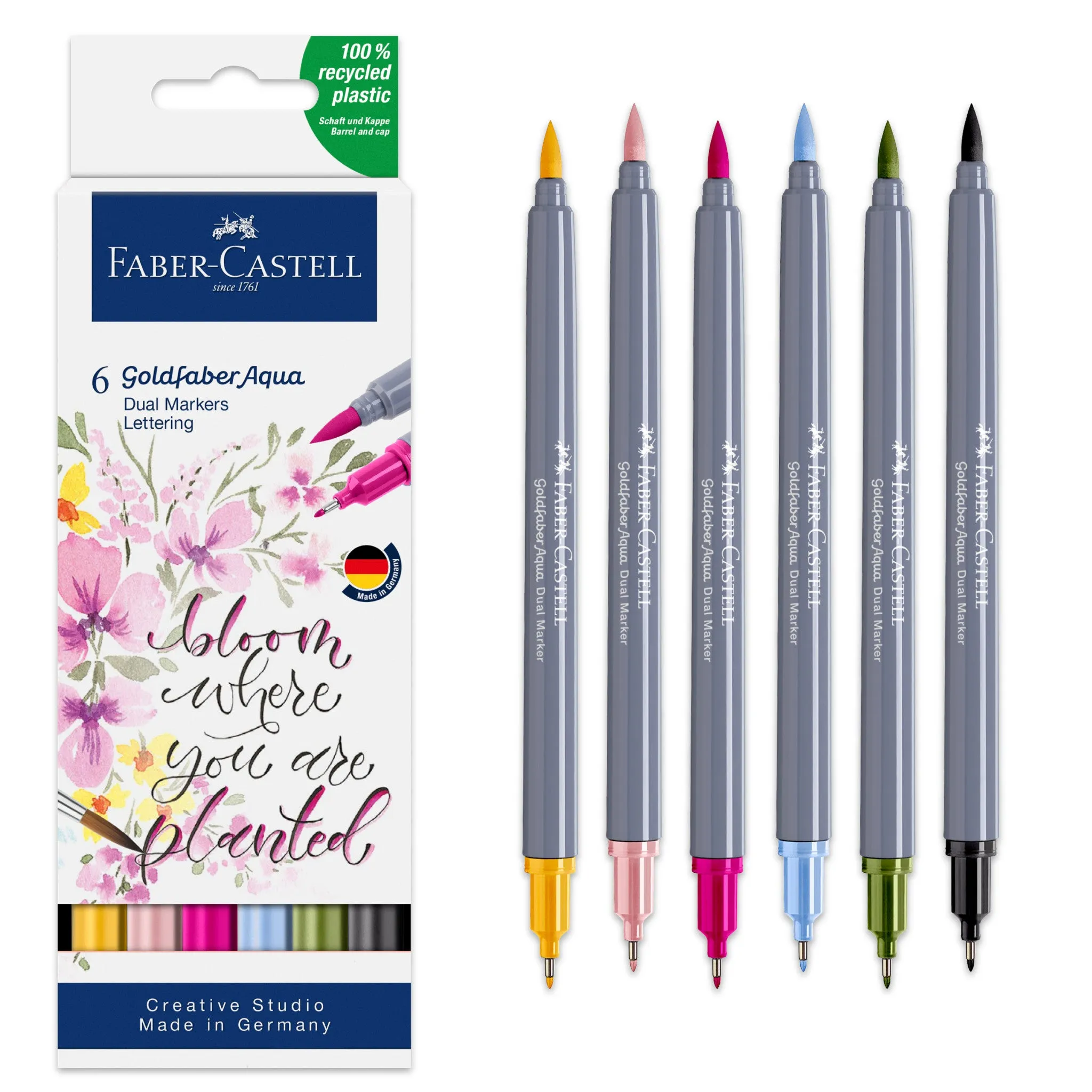 Goldfaber Aqua Dual Markers, Lettering Set Bloom - Wallet of 6 - #164524