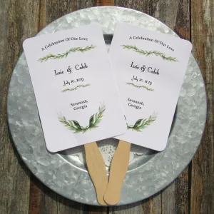 Green Wedding Favor Fans