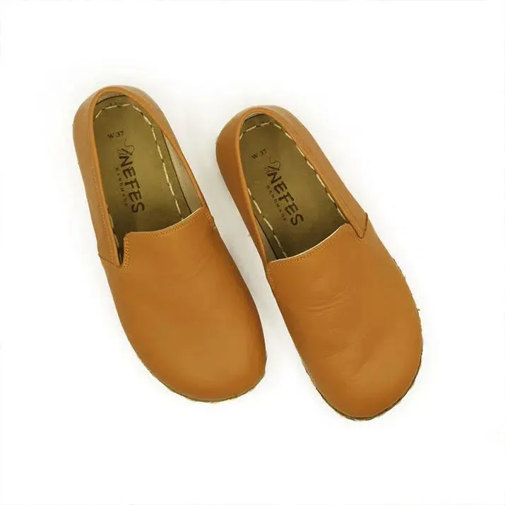 Handmade Leather Barefoot Shoes for Women - Light Orange