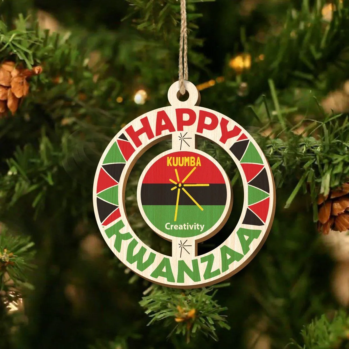 Happy Kwanzaa Wood Ornaments