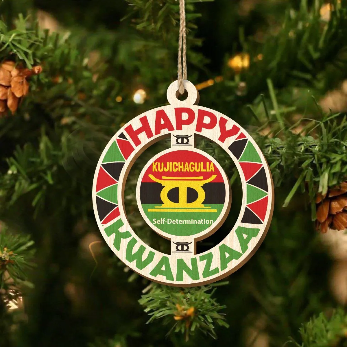 Happy Kwanzaa Wood Ornaments