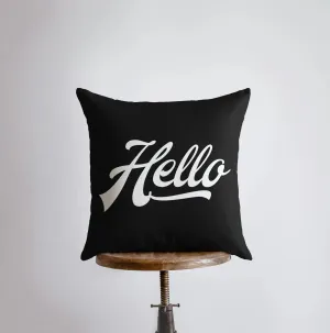 Hello | Pillow Cover | Hello Sign | Throw Pillow |  Pillow | Retro Decor Ideas | Home Decor | Minimalist | Modern Black Pillows | Room Decor