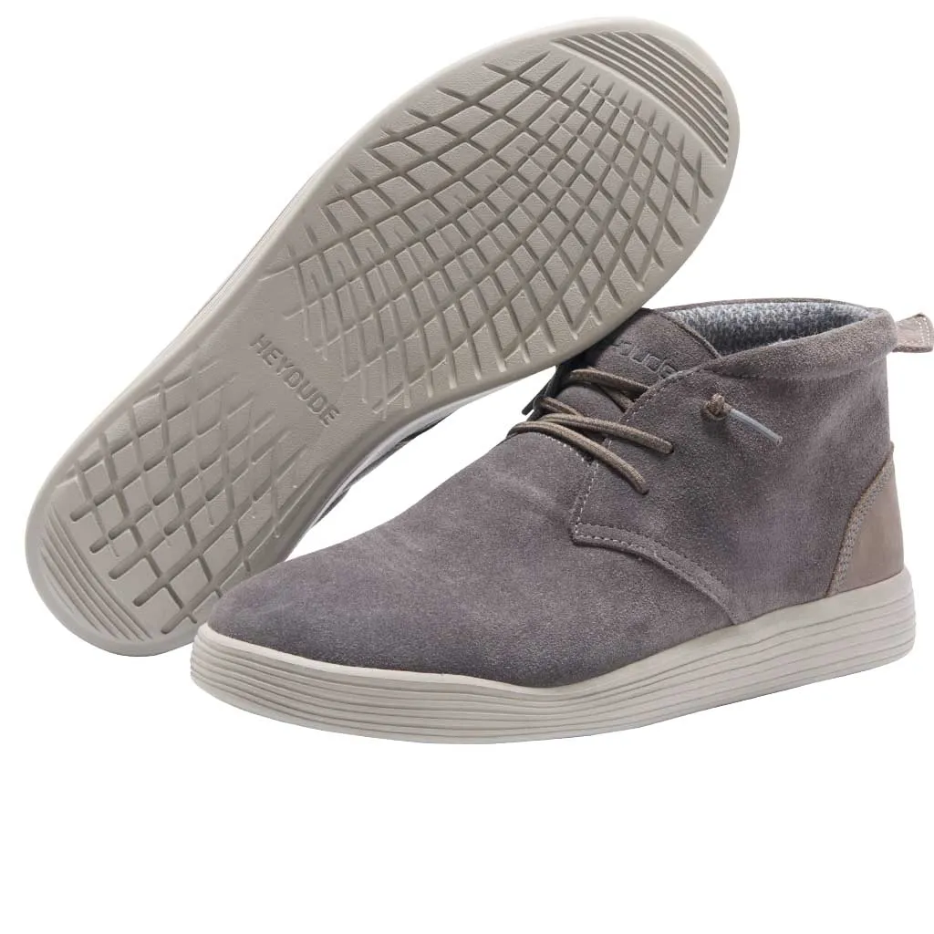 HEY DUDE MEN'S JO SUEDE SHADOW GRAY - 112373245