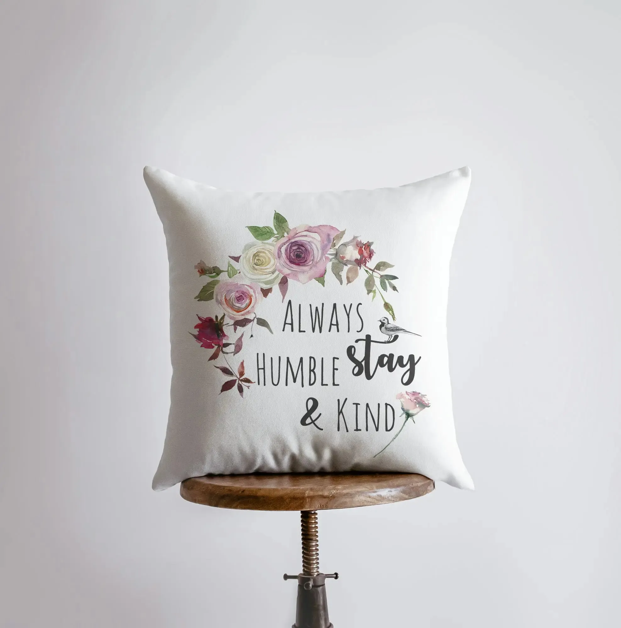 Humble and Kind | Pillow Cover | Throw Pillow | Inspirational Quotes | Positive Quotes | Famous Quotes | New Home Gift | Room Decor