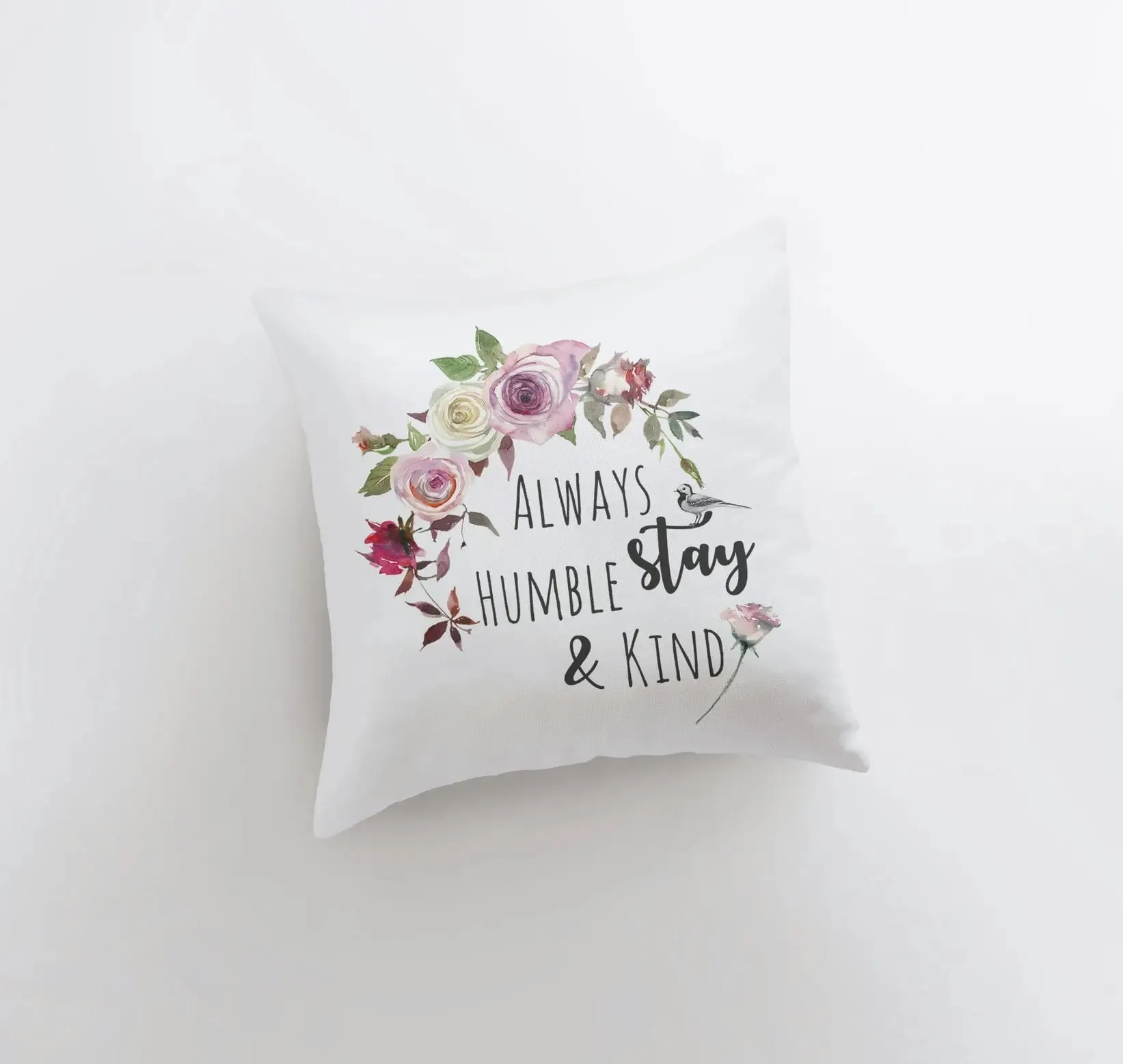 Humble and Kind | Pillow Cover | Throw Pillow | Inspirational Quotes | Positive Quotes | Famous Quotes | New Home Gift | Room Decor