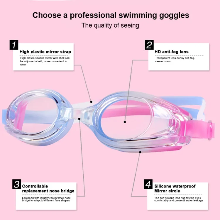 JIEHU JH8102 4 in1 Women HD Transparent Anti-fog Waterproof Swimming Glasses Swimming Cap Set(Purple Color)