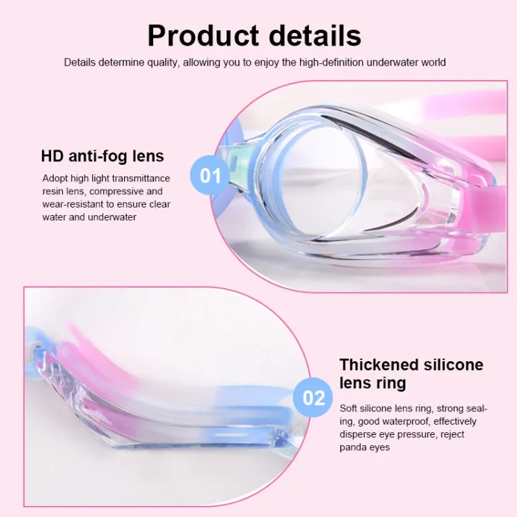 JIEHU JH8102 4 in1 Women HD Transparent Anti-fog Waterproof Swimming Glasses Swimming Cap Set(Purple Color)