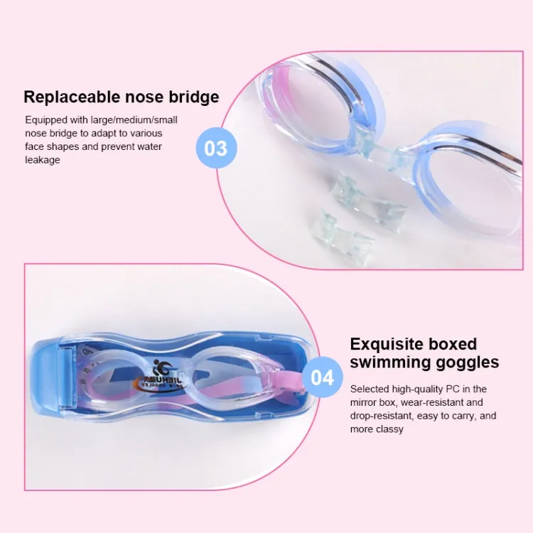 JIEHU JH8102 4 in1 Women HD Transparent Anti-fog Waterproof Swimming Glasses Swimming Cap Set(Purple Color)