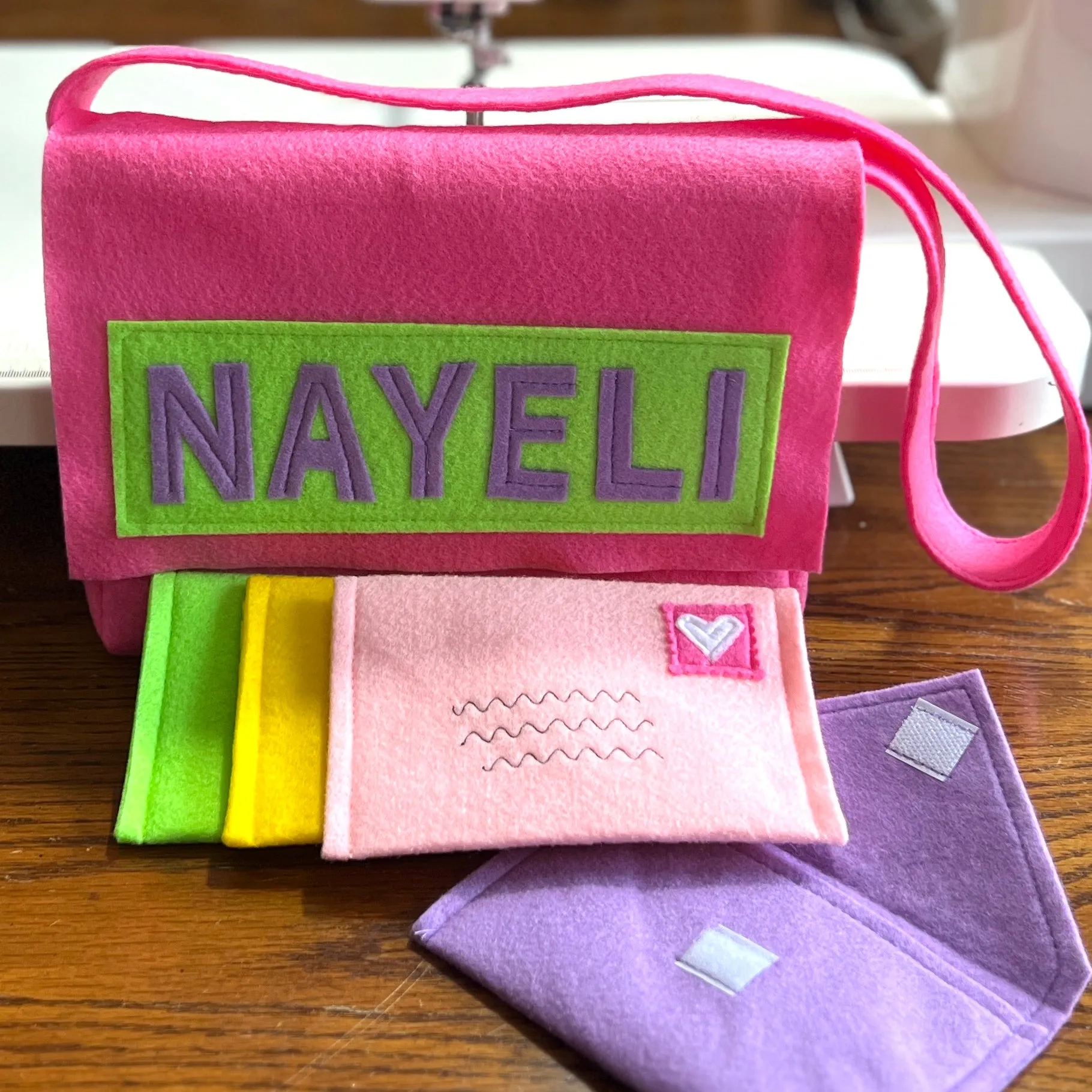 Kids Personalized Mail Bag and Working Envelopes for Pretend Play