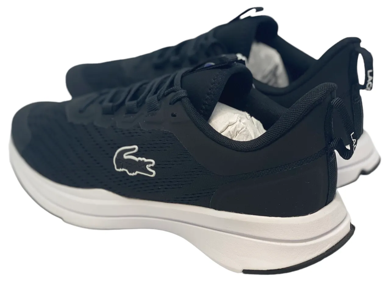 Lacoste Mens Run Spin Shoes - Black / White - 7-41SMA0091312