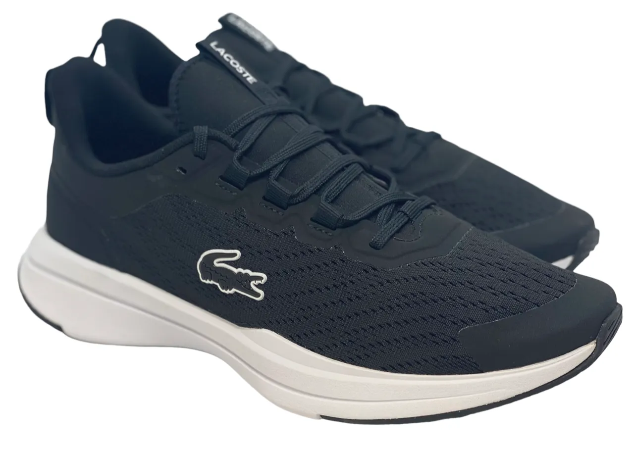 Lacoste Mens Run Spin Shoes - Black / White - 7-41SMA0091312