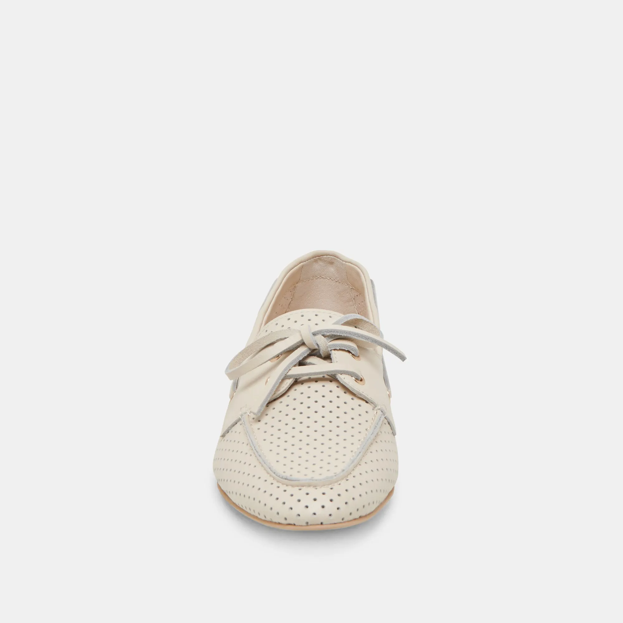 LAKIN LOAFERS IVORY PERFORATED LEATHER