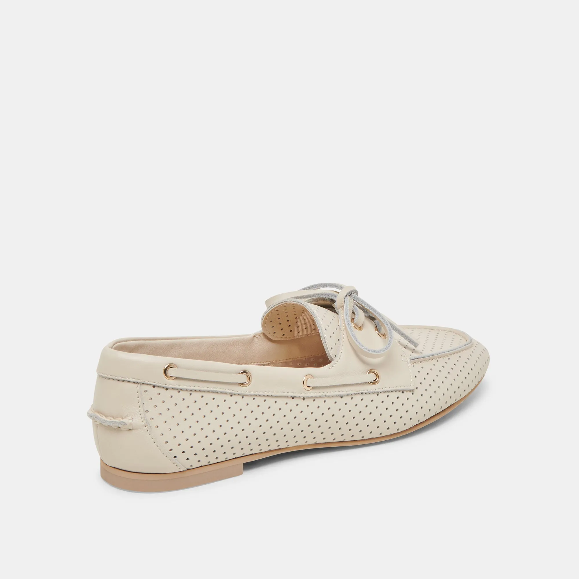 LAKIN LOAFERS IVORY PERFORATED LEATHER