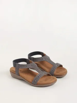 LUNA BLU Grey Studded Sandals