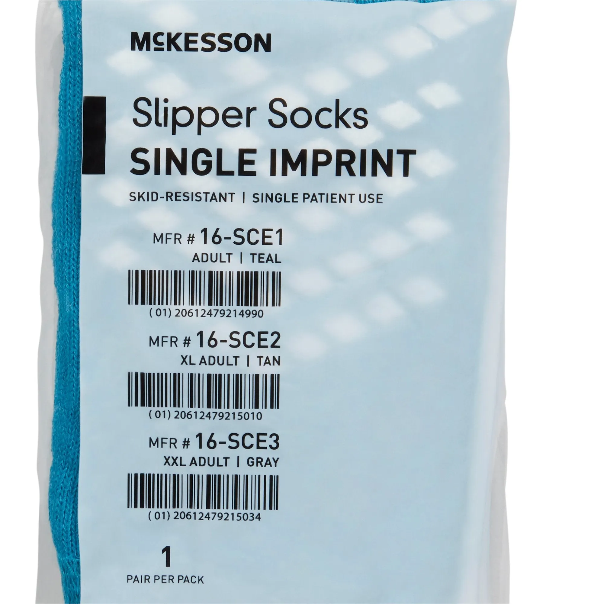 McKesson Slipper Socks, Large, Teal