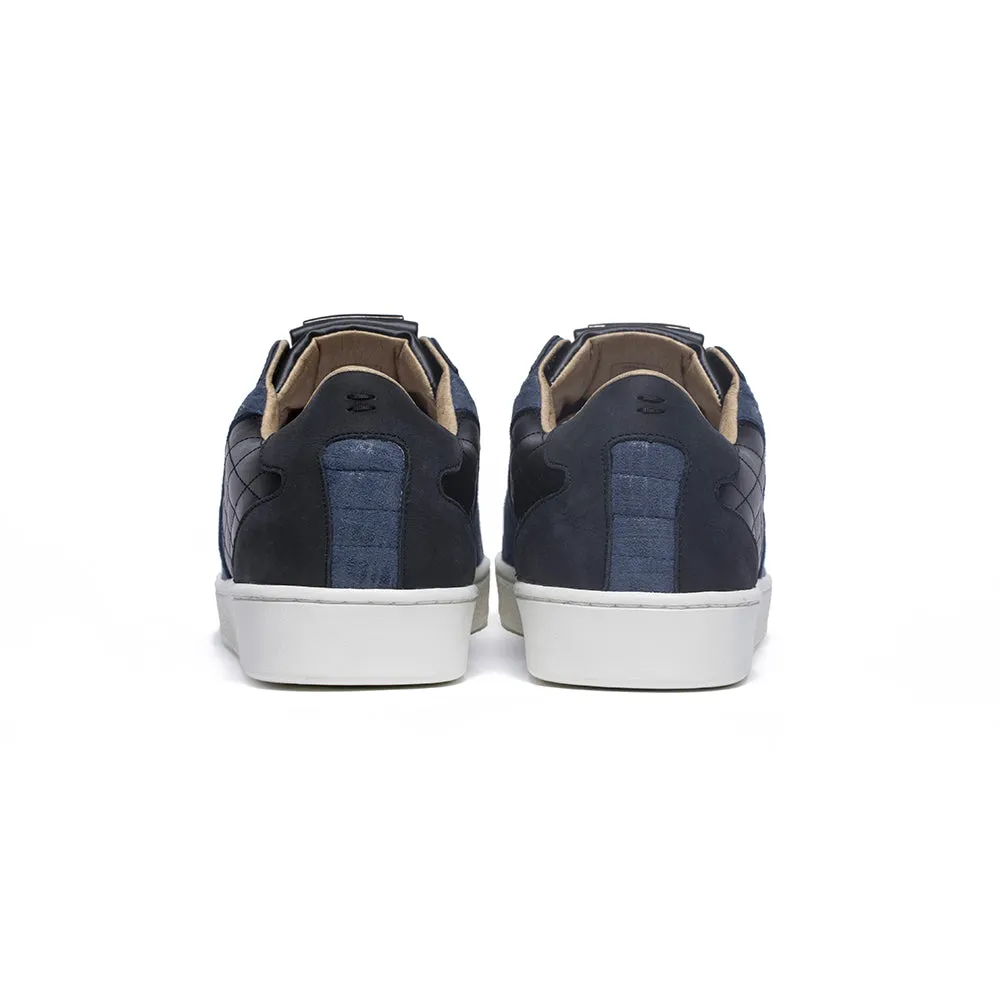 Men's Adelaide Black Blue Leather Sneakers 02694-995