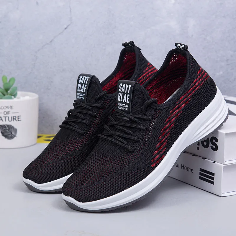 Men's And Women's Flying Woven Walking Shoes Old Beijing Cloth Shoes Leisure Sports Lightweight Breathable Soft Bottom Lazybones' Shoes