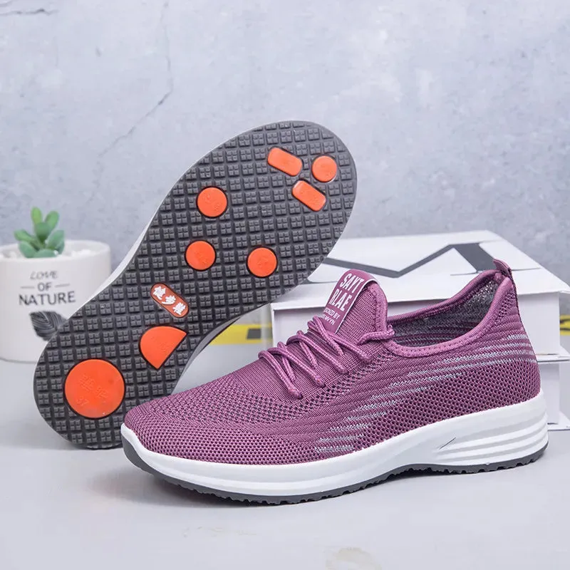 Men's And Women's Flying Woven Walking Shoes Old Beijing Cloth Shoes Leisure Sports Lightweight Breathable Soft Bottom Lazybones' Shoes