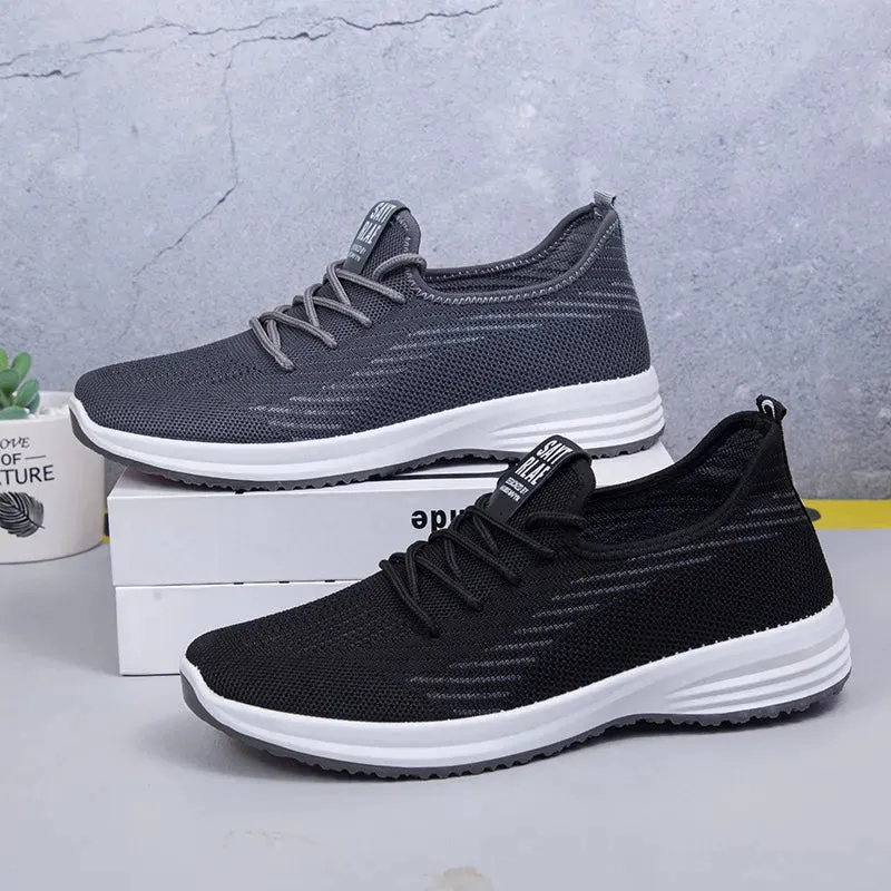 Men's And Women's Flying Woven Walking Shoes Old Beijing Cloth Shoes Leisure Sports Lightweight Breathable Soft Bottom Lazybones' Shoes