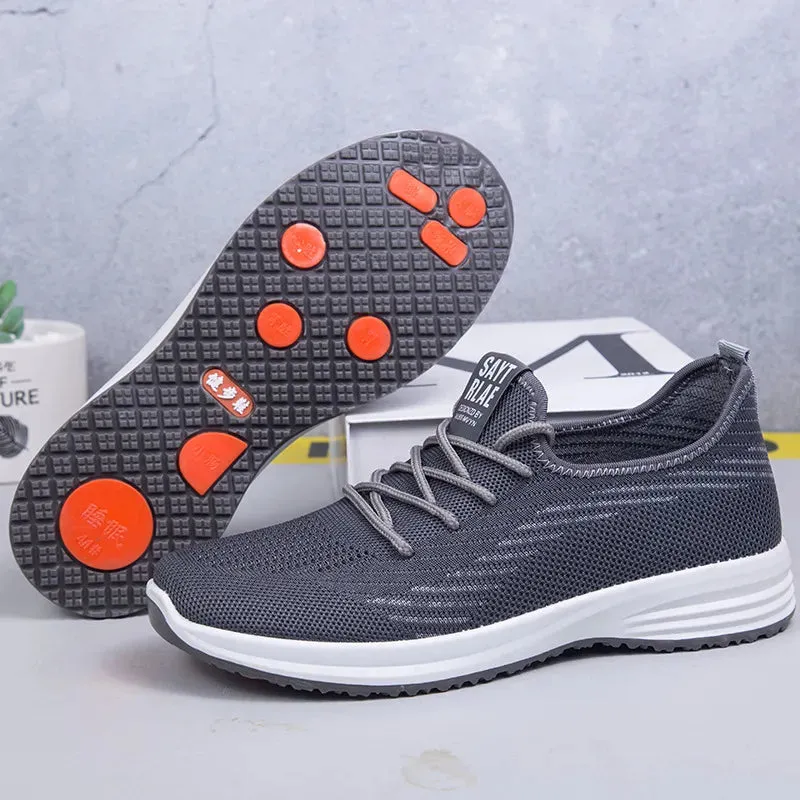 Men's And Women's Flying Woven Walking Shoes Old Beijing Cloth Shoes Leisure Sports Lightweight Breathable Soft Bottom Lazybones' Shoes