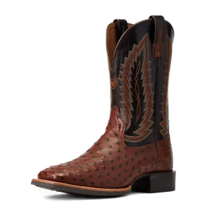 Men's Ariat Quantum Primo Brown Ostrich Boot